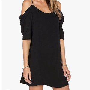 Women's Chiffon Cold Shoulder Trumpet Sleeve Dress